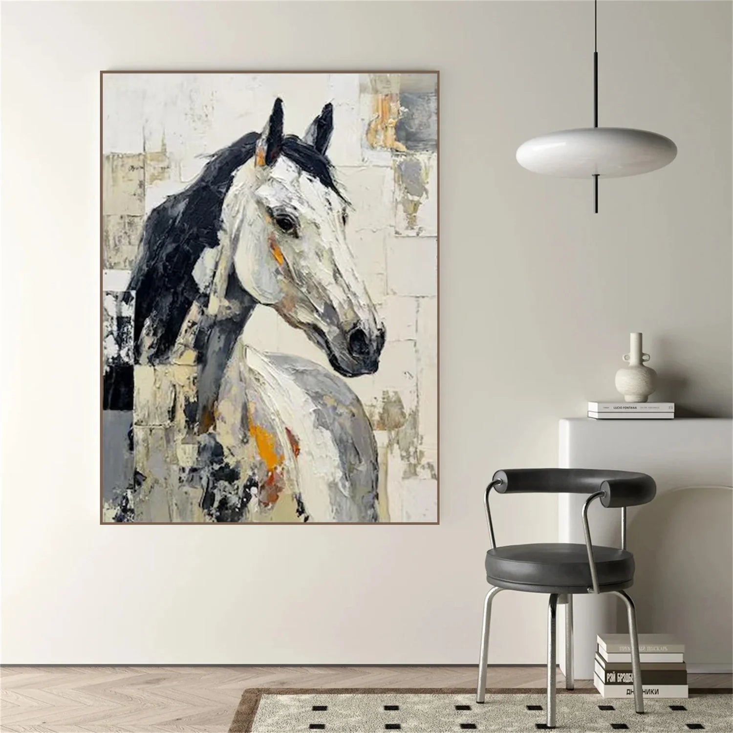 Abstract Animal Horse Textured Wall Art #AL165