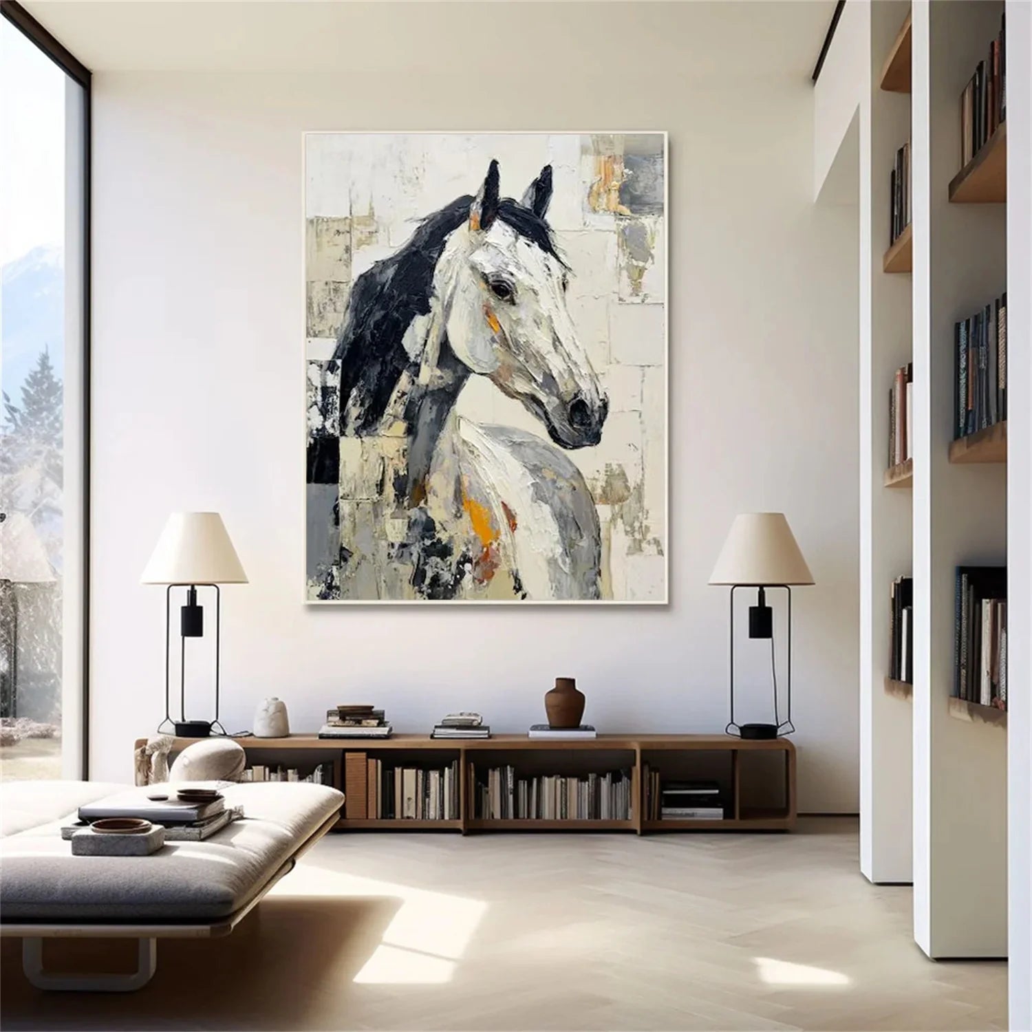 Abstract Animal Horse Textured Wall Art #AL165