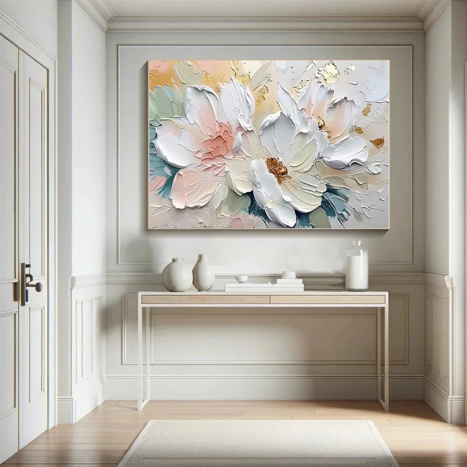 Colorful Flower & Tree Abstract Textured Wall Art #ML087
