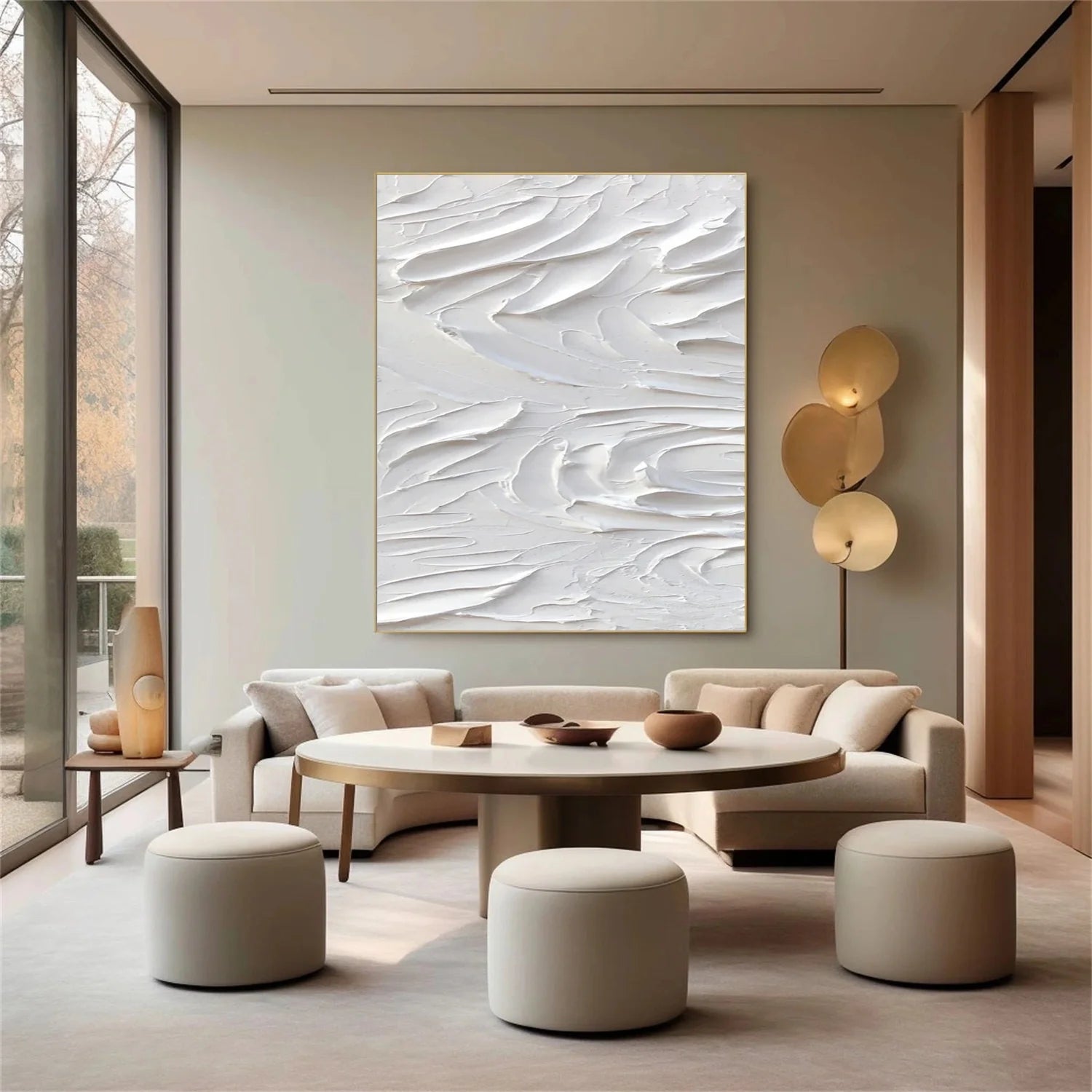 White Minimalistic Textured Art #MM239
