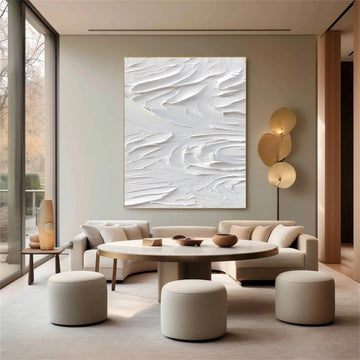 White Minimalistic Textured Art #MM239