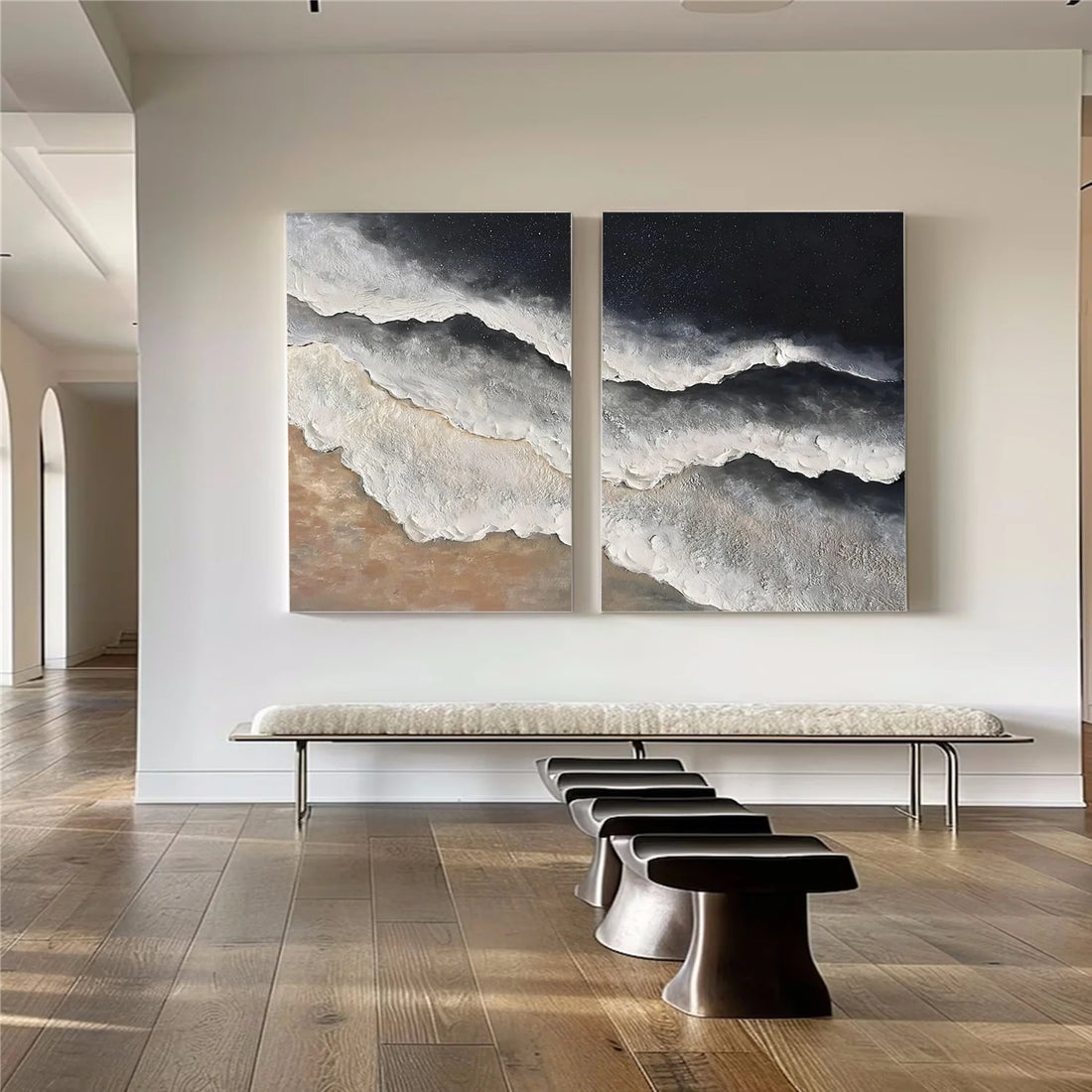 Sea & Sky Abstract Textured Wall Art Set of 2 #MS277
