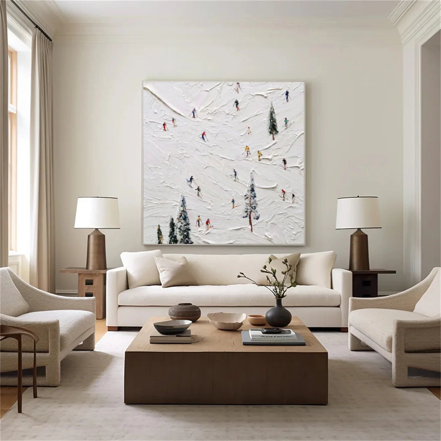 Skiing Sport Textured Wall Art #SA061