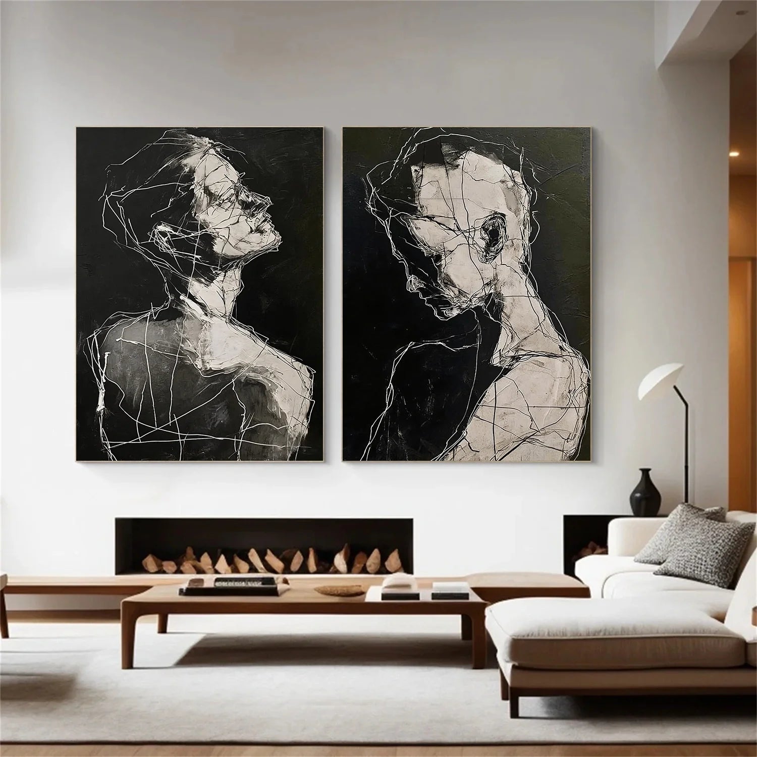 Abstract Portrait Wall Art Set of 2 #AP110
