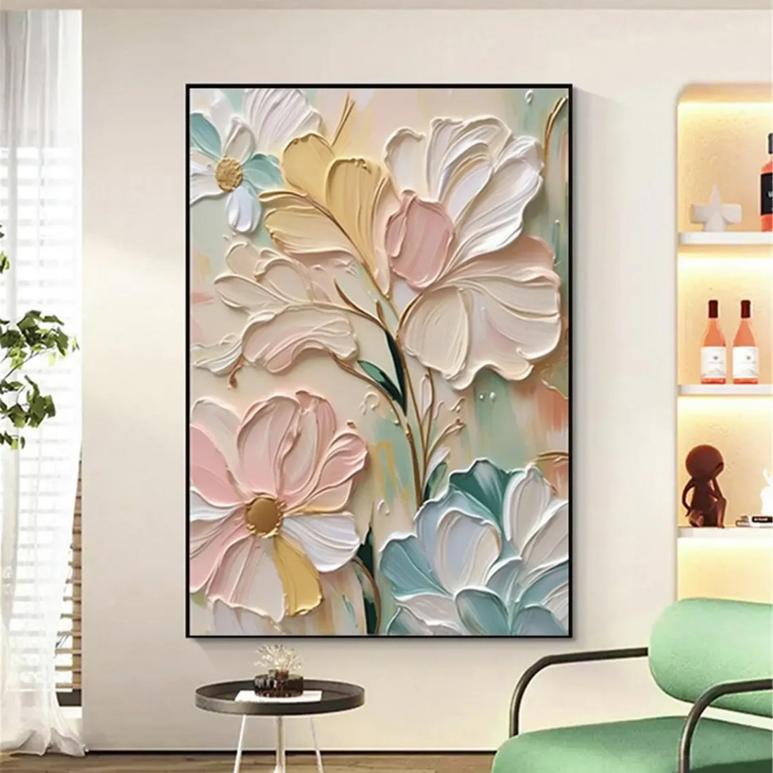 Colorful Flower & Tree Abstract Textured Wall Art #ML080