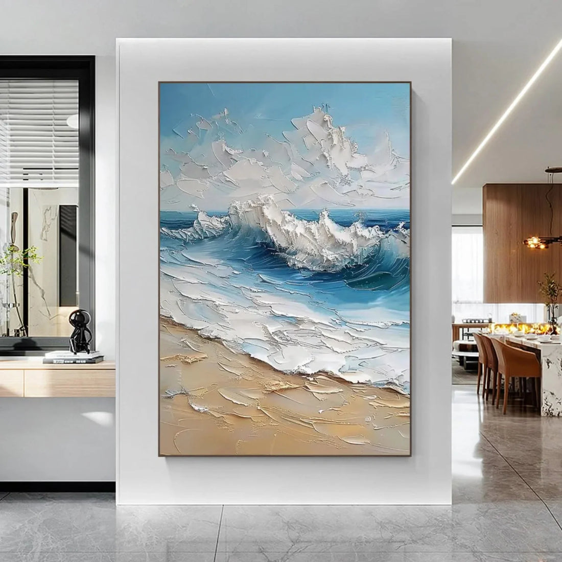 Sea & Sky Abstract Textured Wall Art #MS175