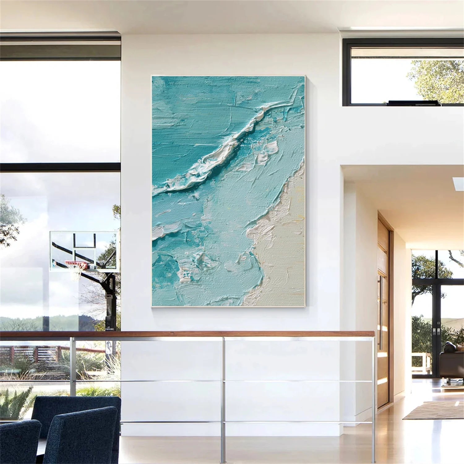 Sea & Sky Abstract Textured Wall Art #MS149