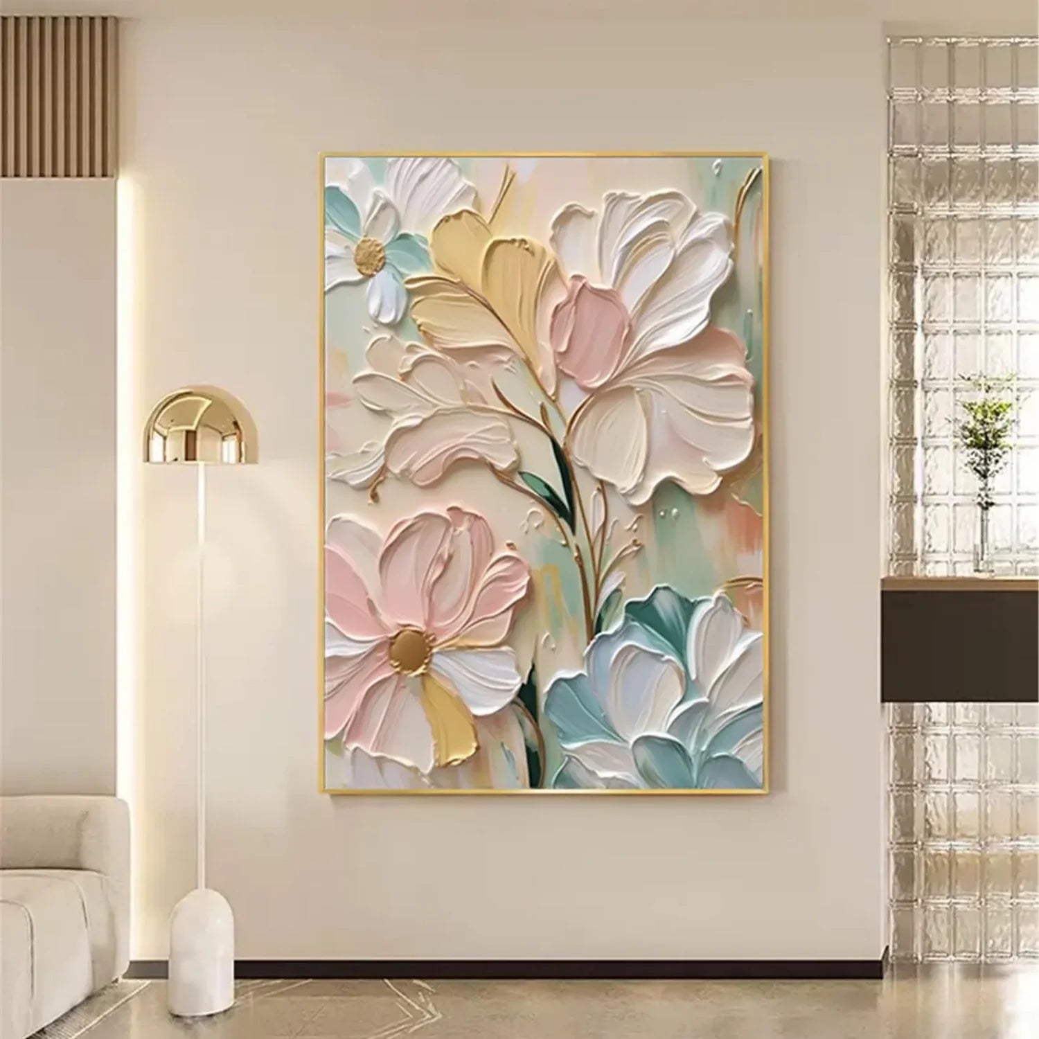 Colorful Flower & Tree Abstract Textured Wall Art #ML080