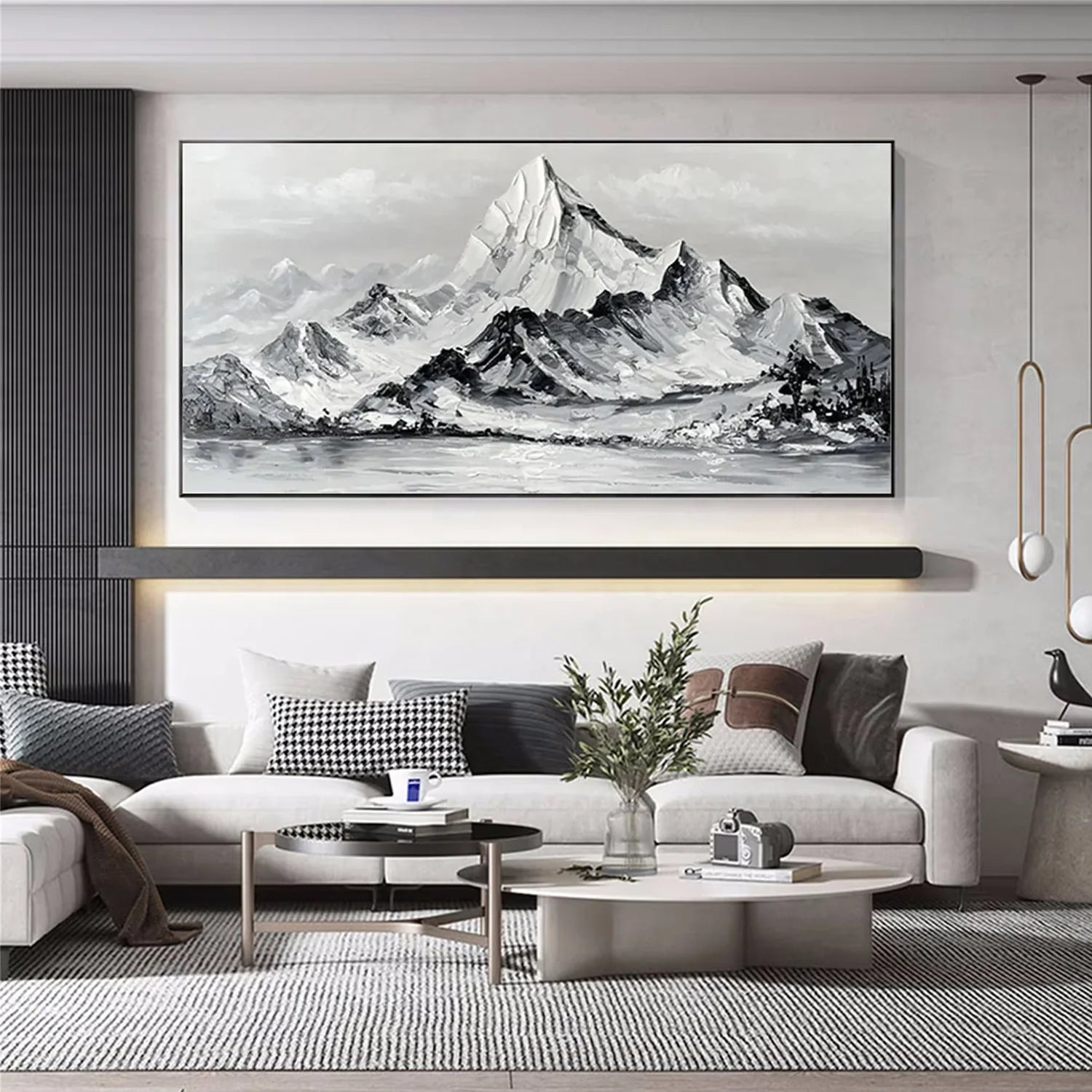 Minimalist Mountain Textured Canvas Art #MM262