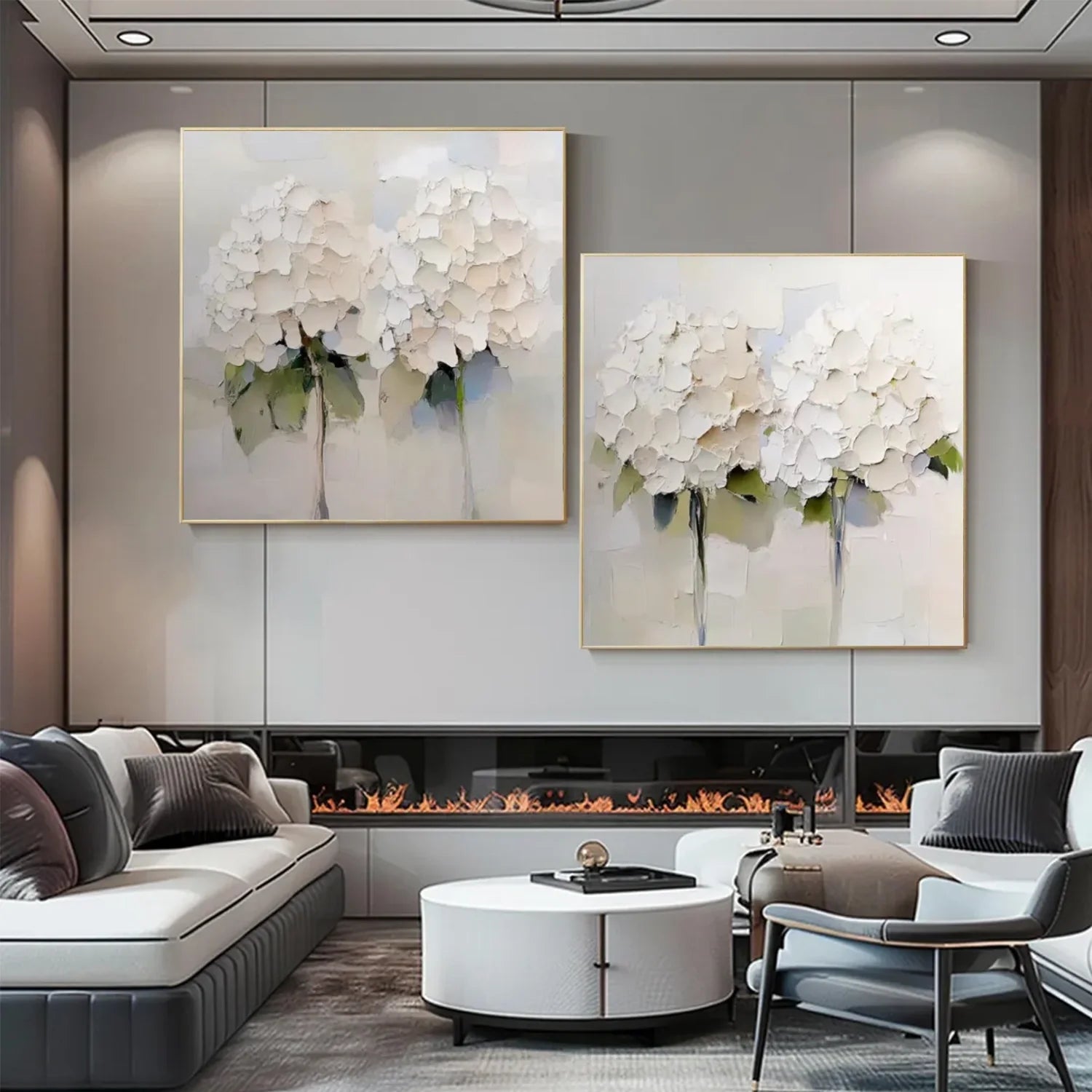 Flower & Tree Abstract Textured Wall Art Set of 2 #ML146