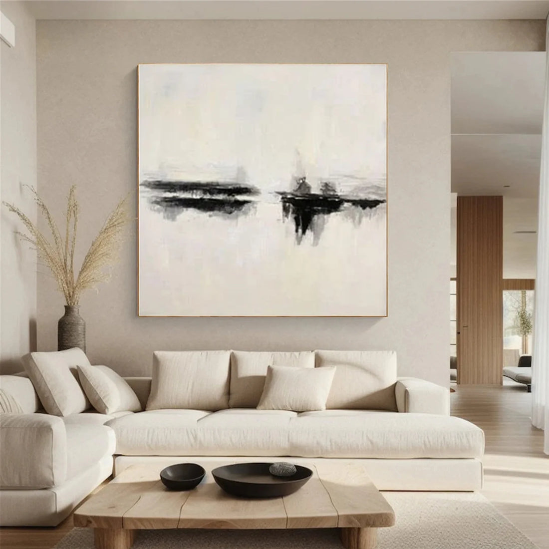 Black and White Minimalist Canvas Art #MZ112