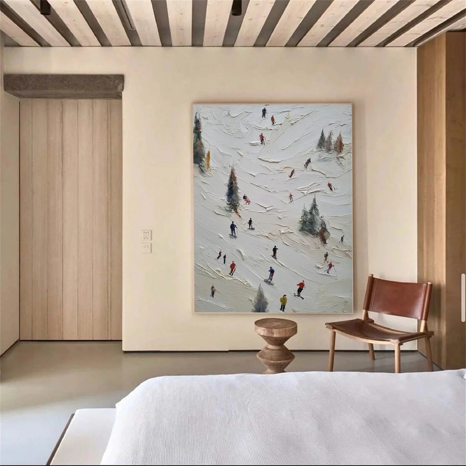 Skiing Sport Textured Wall Art #SA063