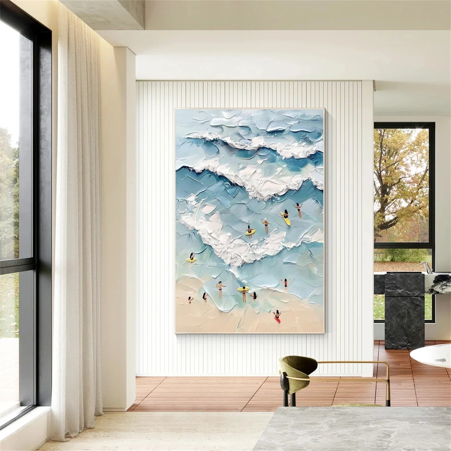 Surfing Sport Textured Wall Art #SA087
