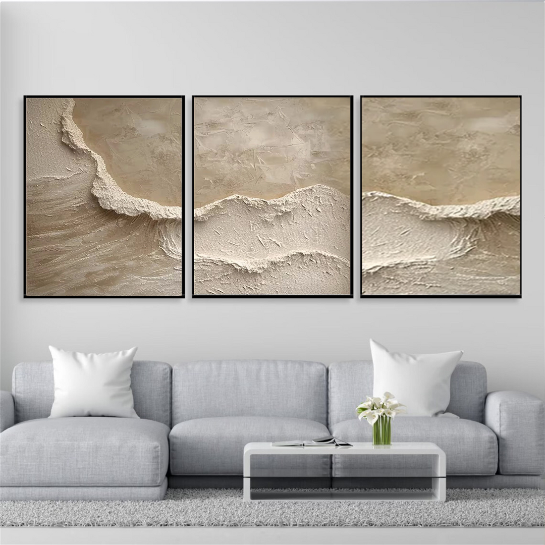 Minimalist Textured Canvas Art Set of 3 #MM257