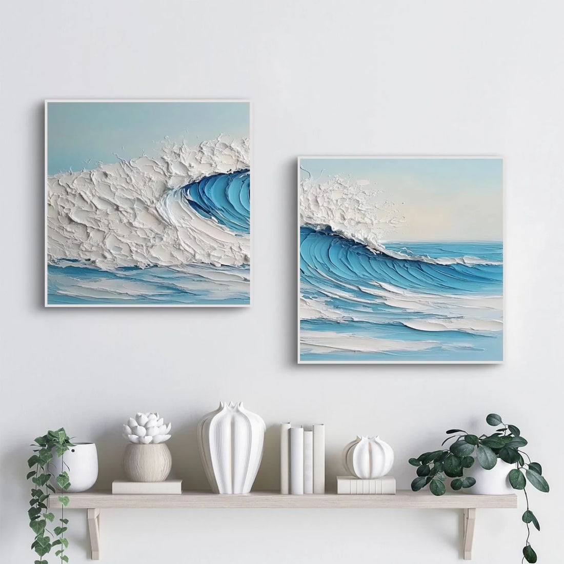 Sea & Sky Abstract Textured Wall Art Set of 2 #MS241
