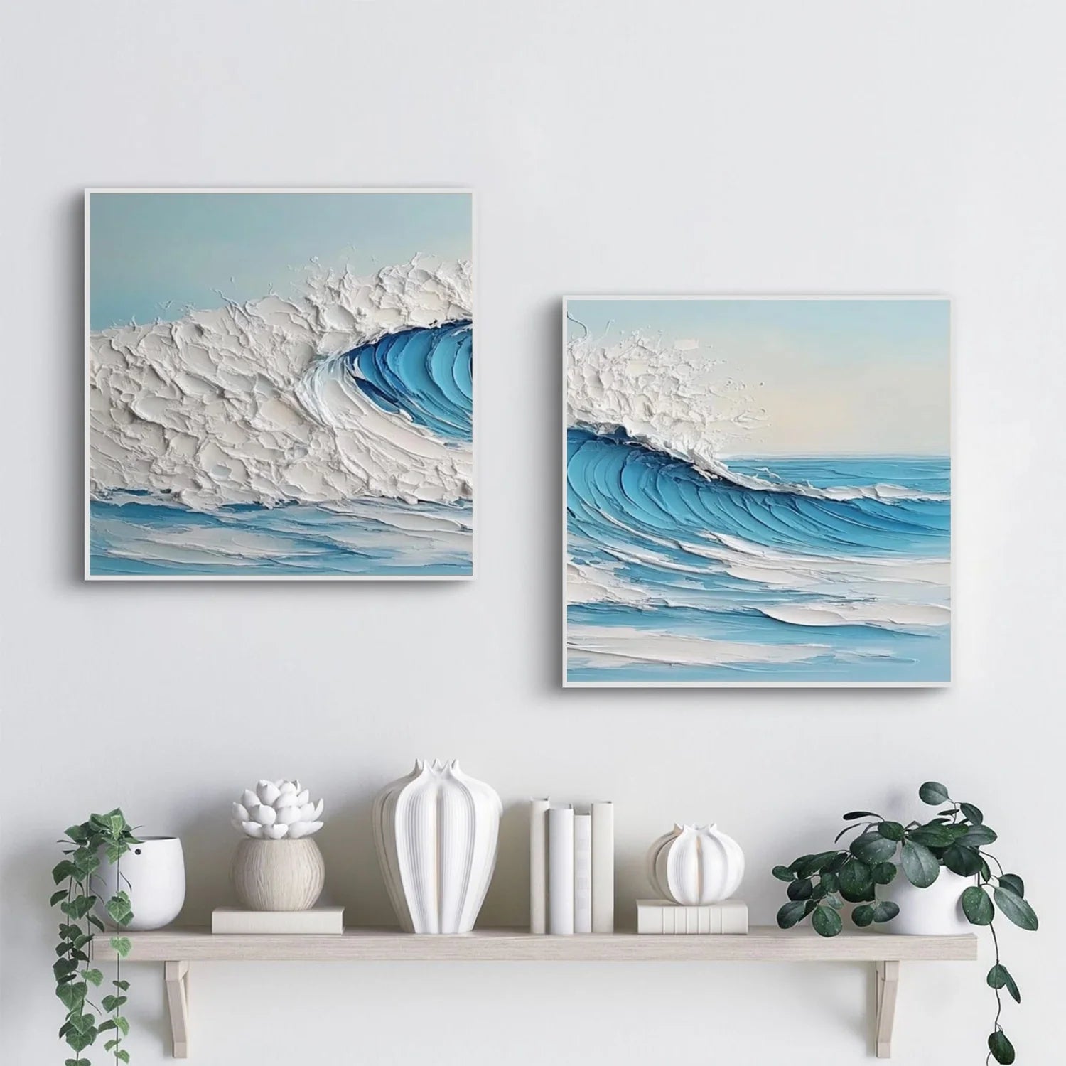 Sea & Sky Abstract Textured Wall Art Set of 2 #MS241