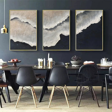 Sea & Sky Abstract Textured Wall Art Set of 3 #MS278