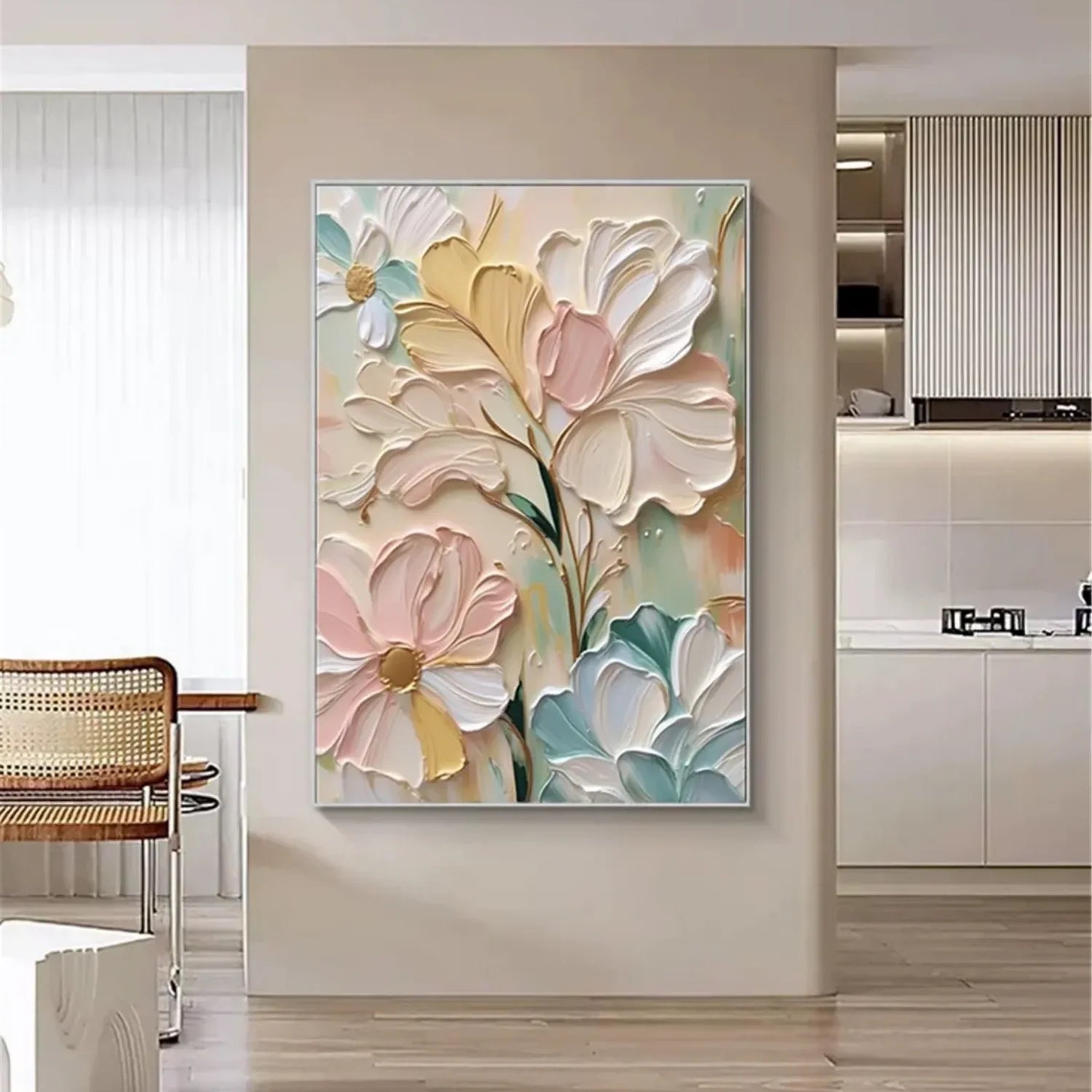 Colorful Flower & Tree Abstract Textured Wall Art #ML080