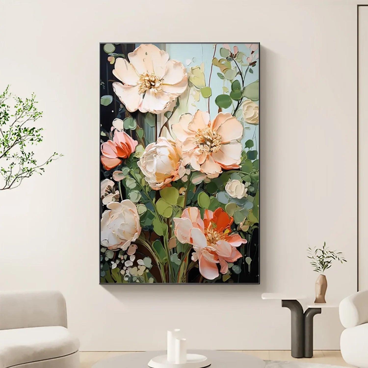 Colorful Flower & Tree Abstract Textured Wall Art #ML083