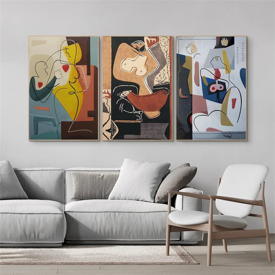 Abstract Portrait Wall Art Set of 3 #AP064