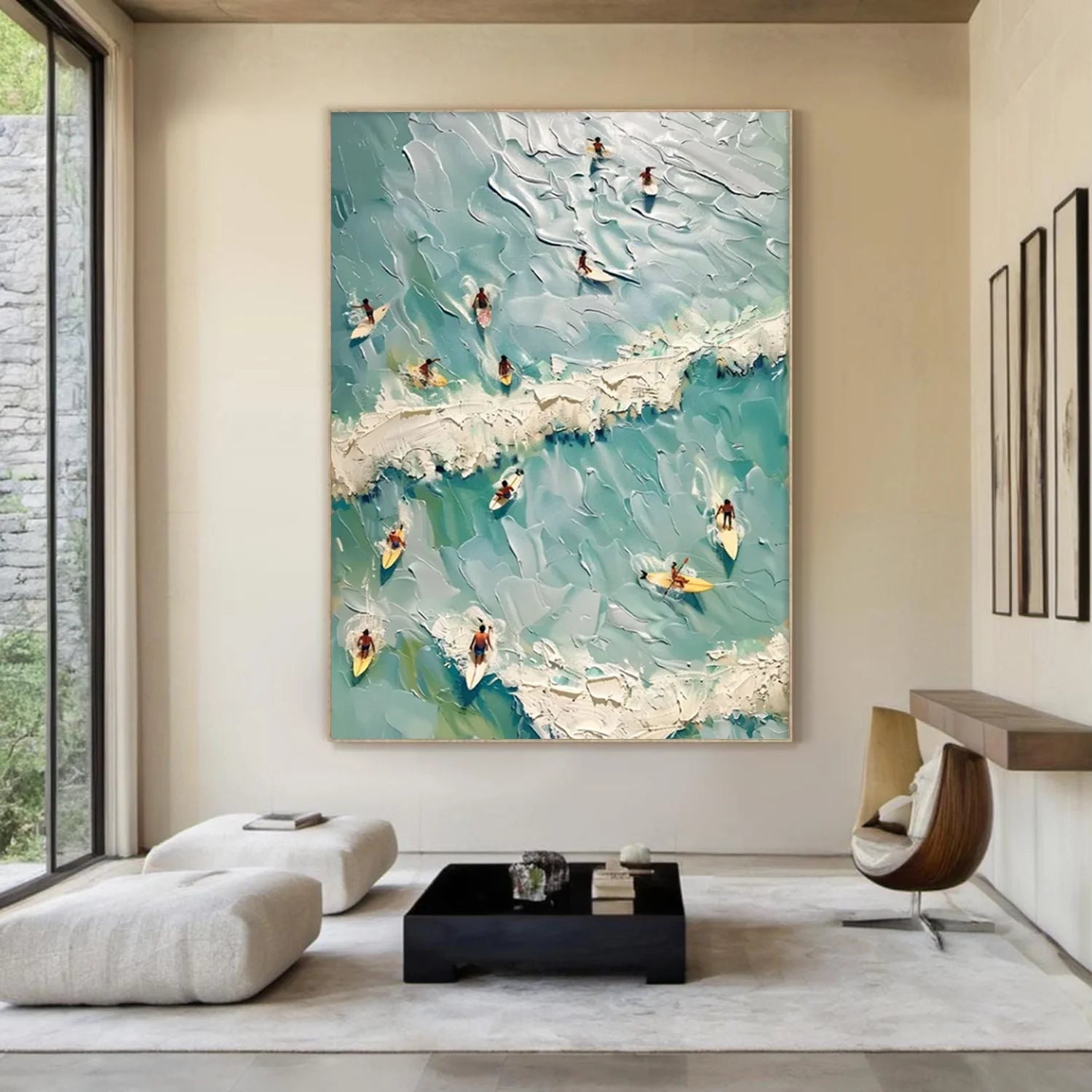 Surfing Sport Textured Wall Art #SA088
