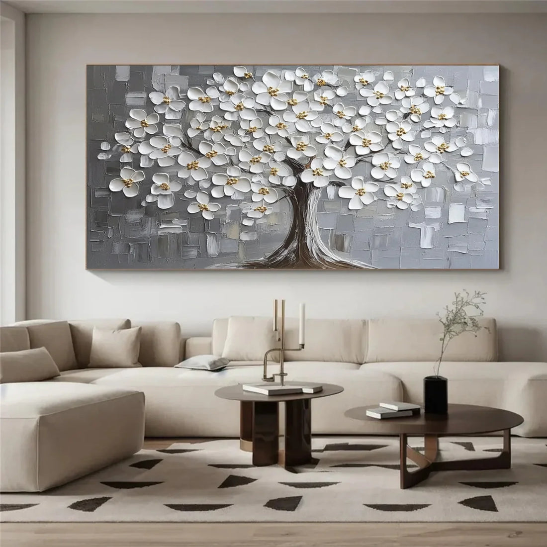 Flower & Tree Abstract Textured Wall Art #ML171