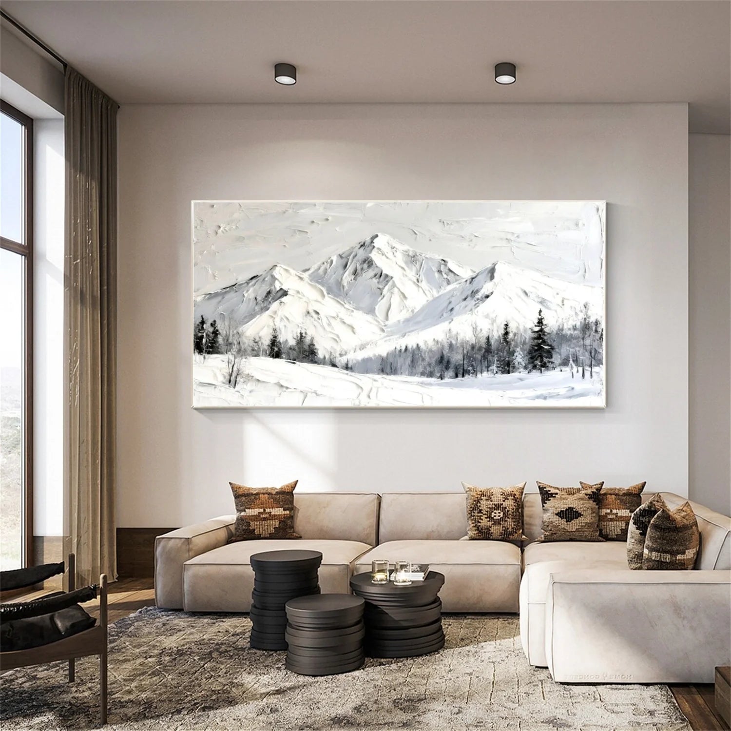 Abstract Mountain Textured Canvas Art #MM281