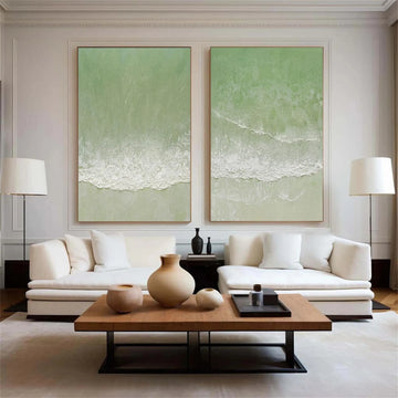 Green Texture Art Set of 2#GT033