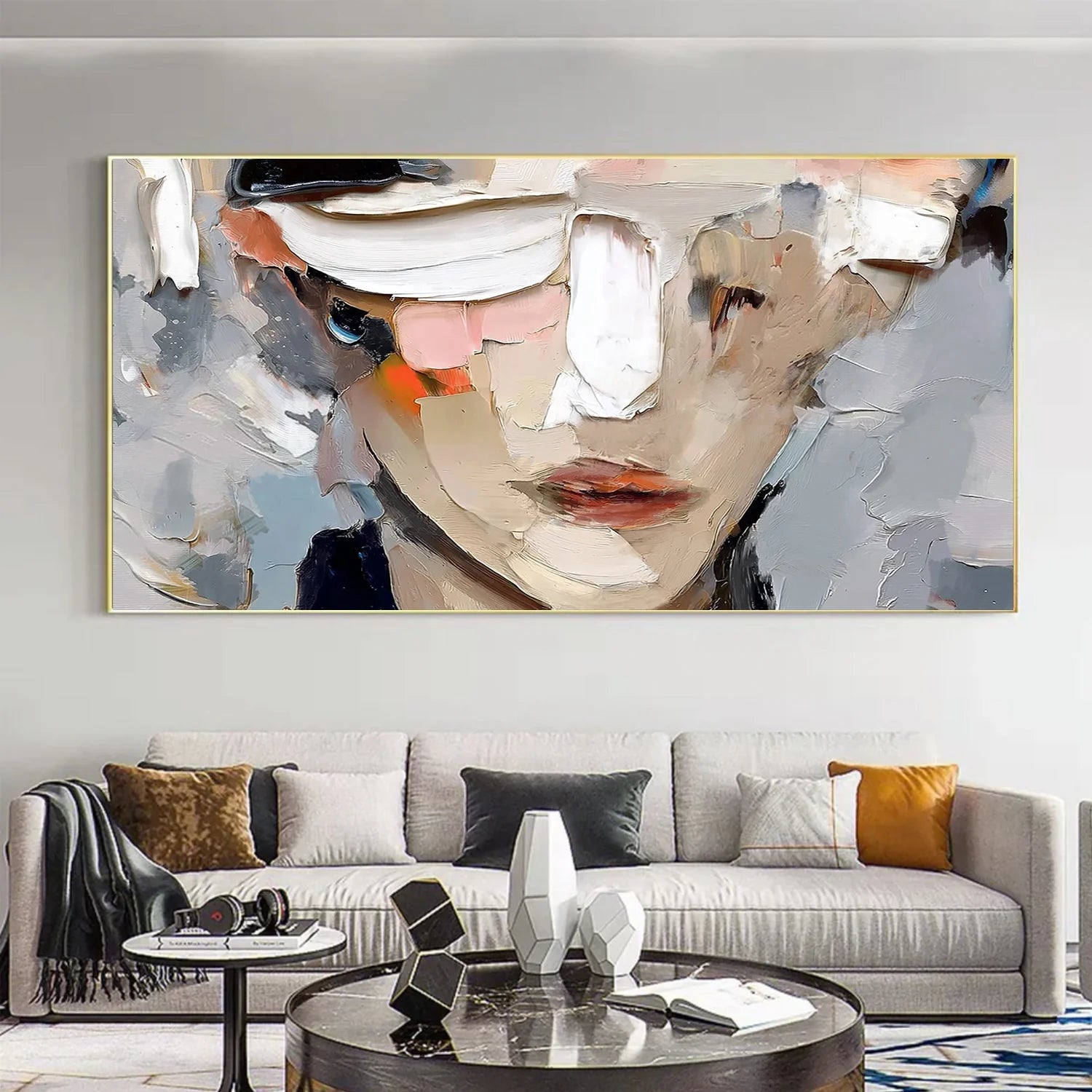 Abstract Portrait Textured Wall Art #AP122