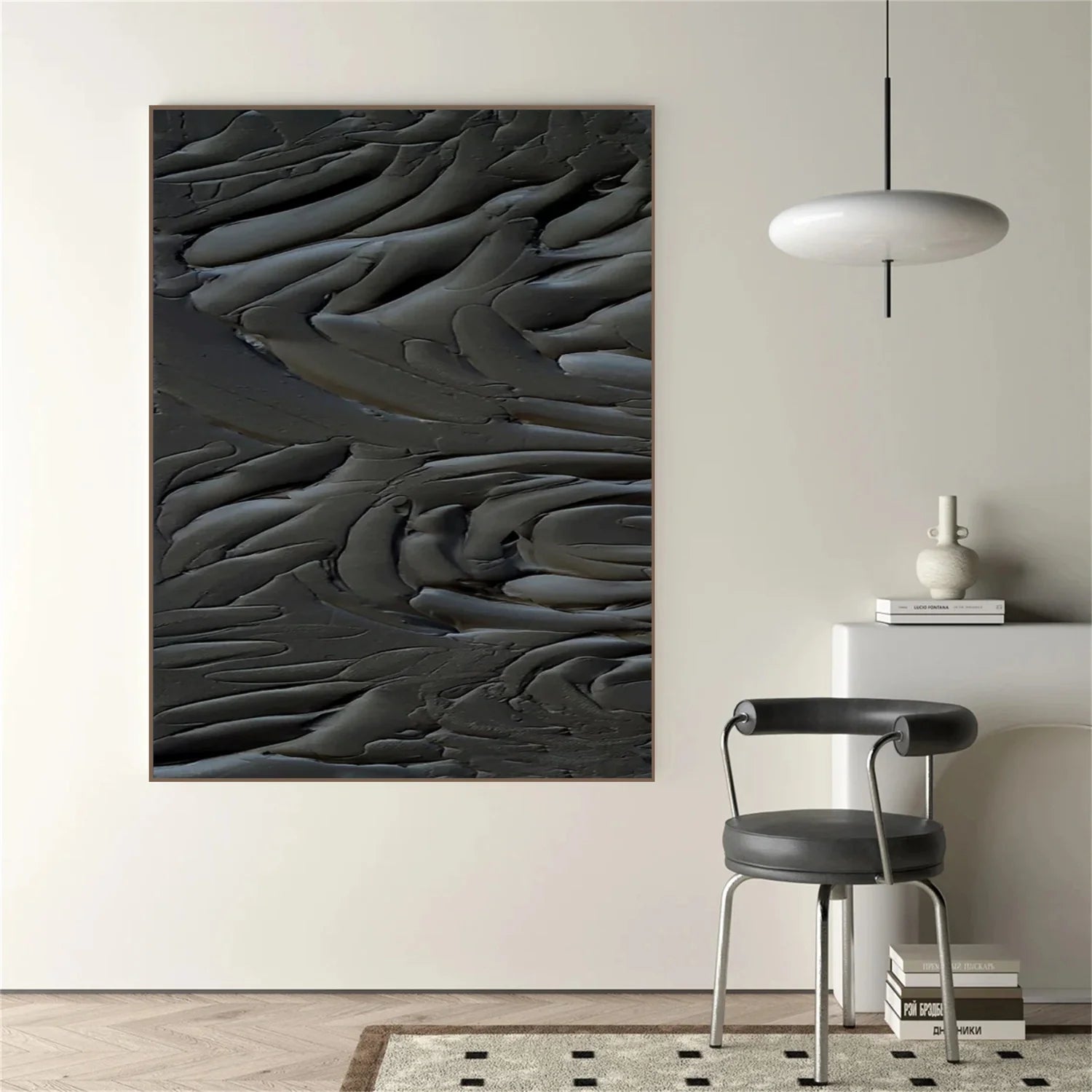 Black Minimalistic Textured Art #MM237