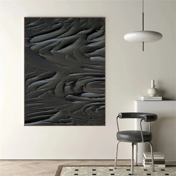 Black Minimalistic Textured Art #MM237
