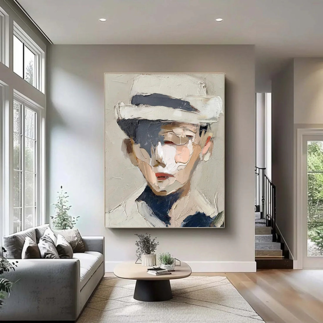Abstract Portrait Textured Wall Art #AP120