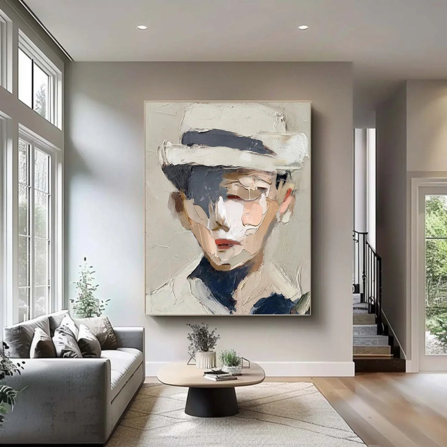 Abstract Portrait Textured Wall Art #AP120
