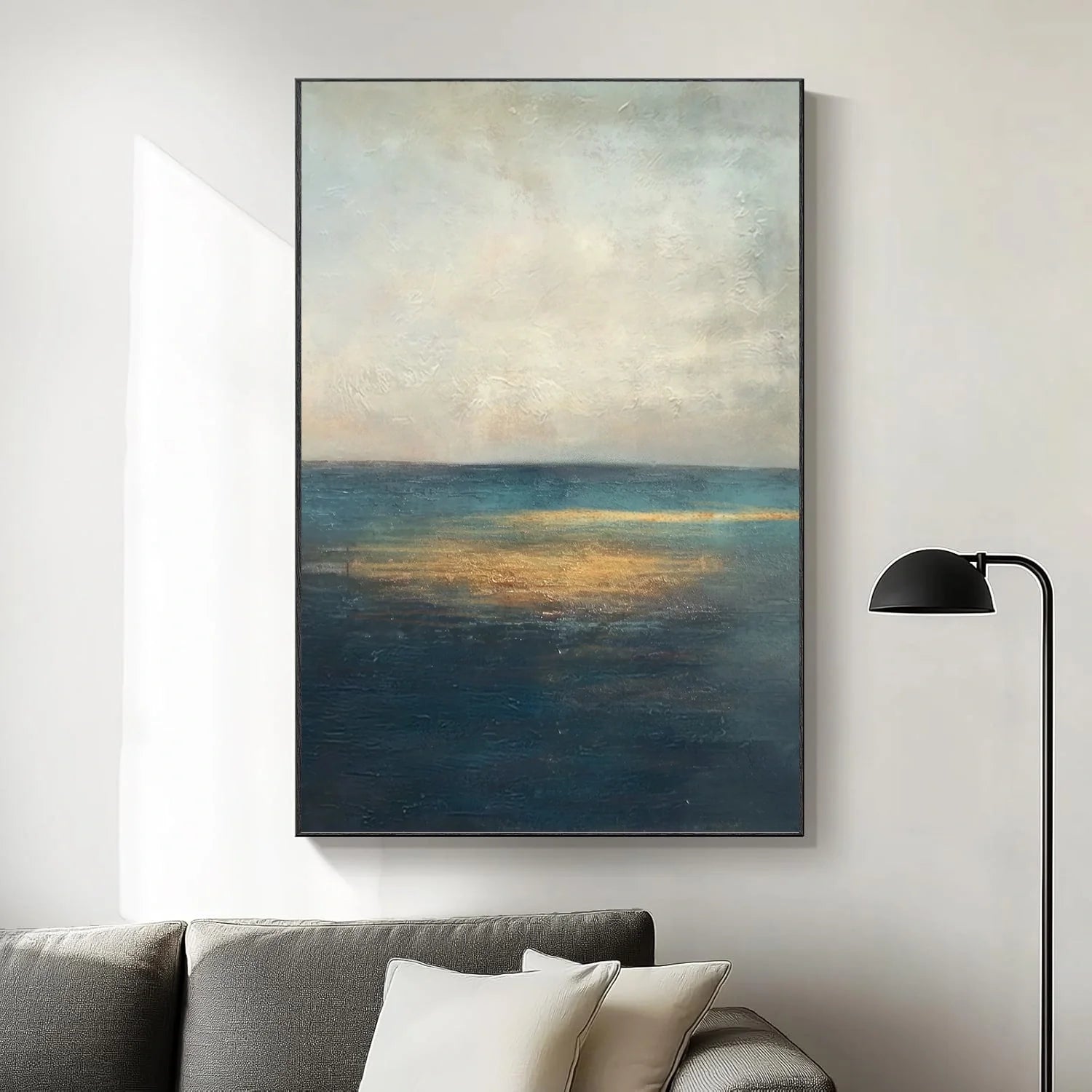 Blue and Gold Abstract Canvas Art #WS902