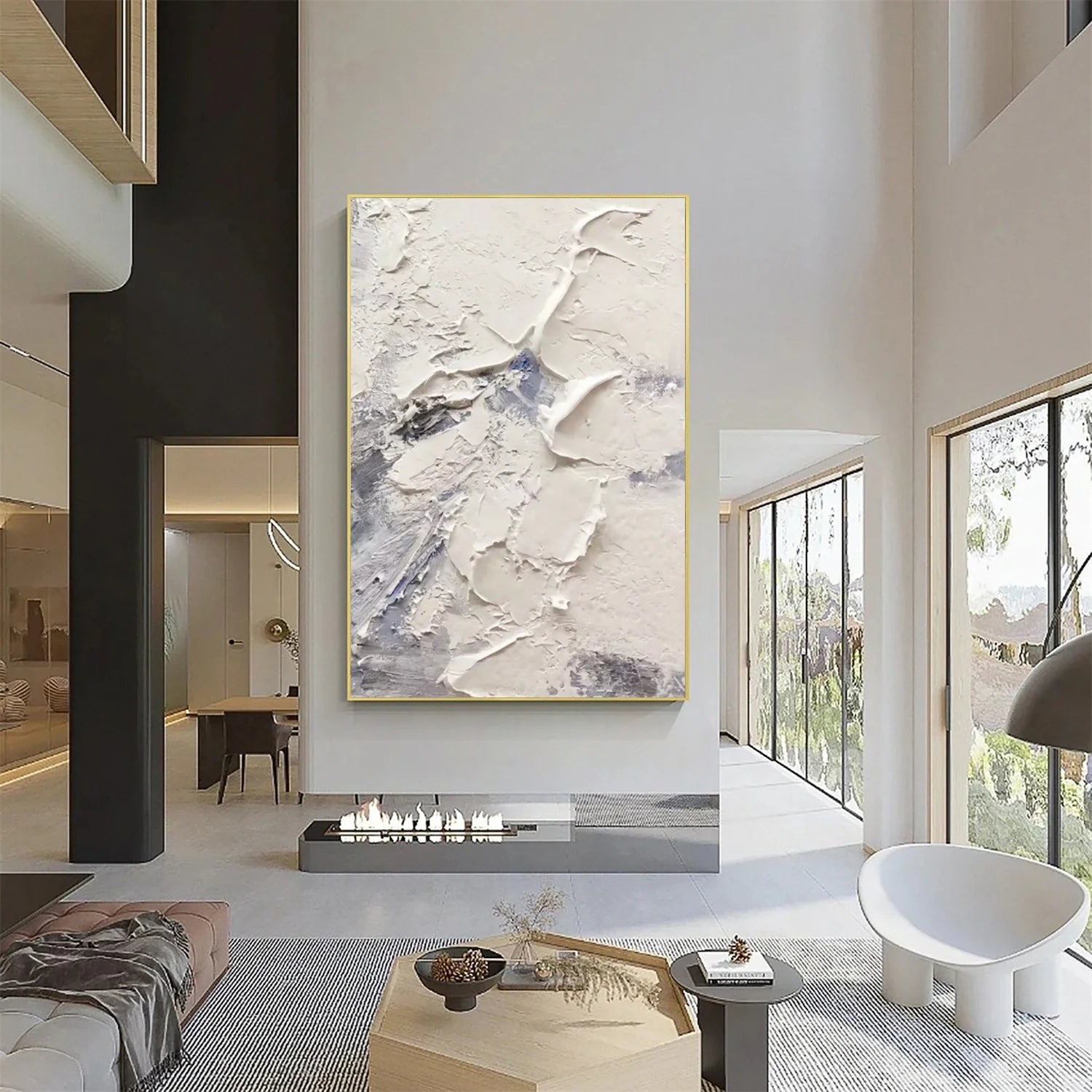White Minimalistic Textured Art #MM241