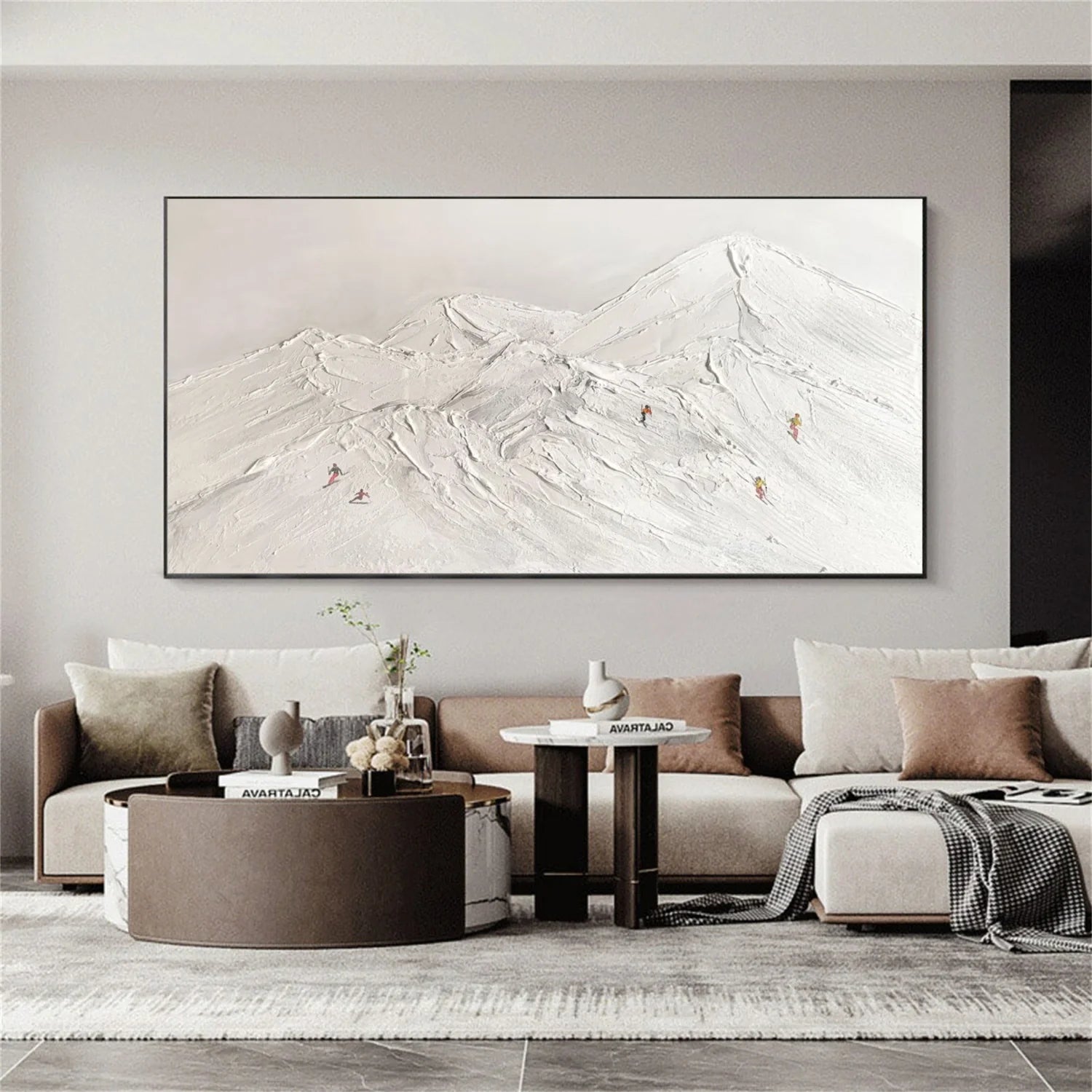 Skiing Sport Textured Wall Art #SA046