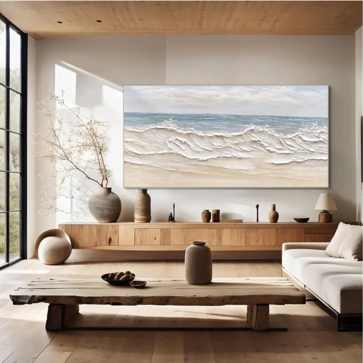 Sea & Sky Abstract Textured Wall Art #MS191
