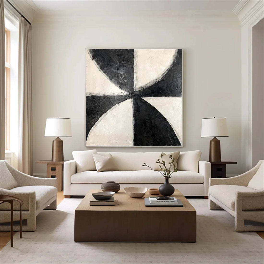 Black and White Minimalist Canvas Art #MZ111