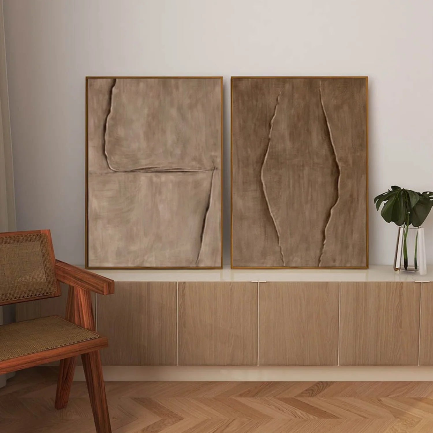 Minimalist Textured Canvas Art Set of 2 #MM377
