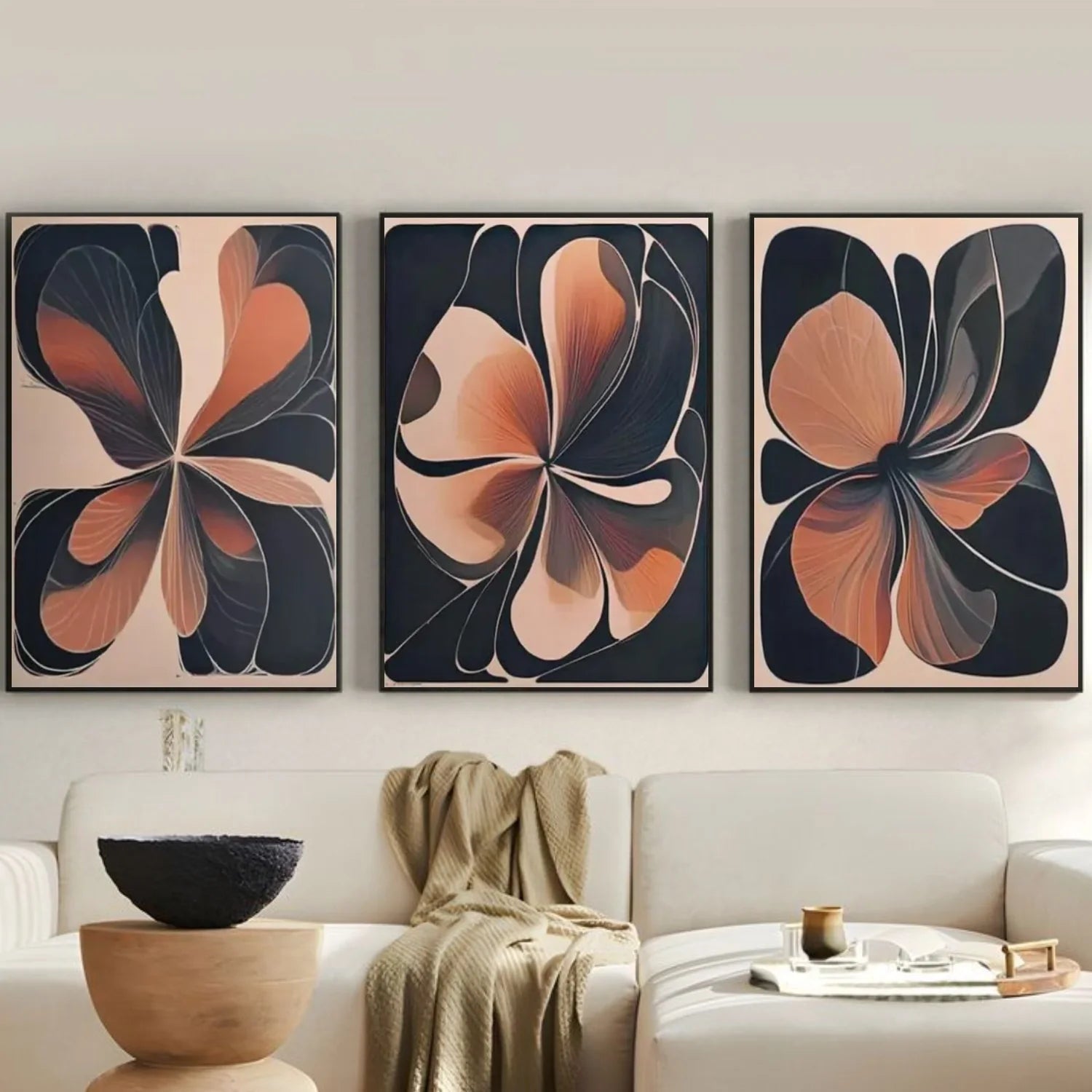 Flower & Tree Abstract Wall Art Set of 3 #ML153