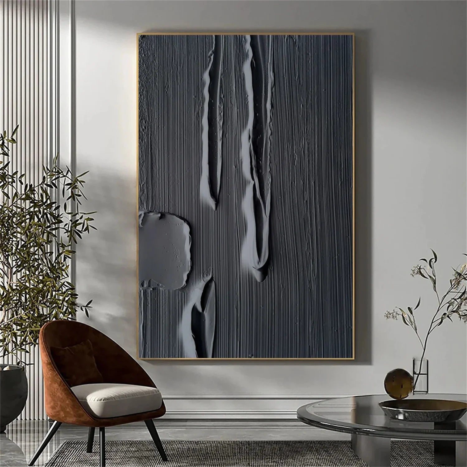 Black Minimalistic Textured Art #MM238