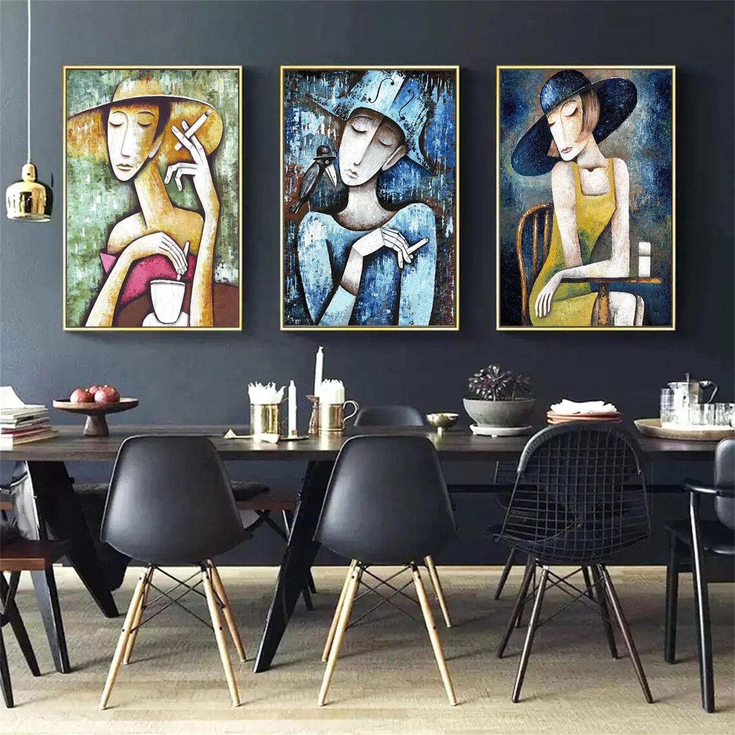 Abstract Portrait Wall Art Set of 3 #AP086