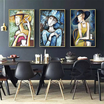 Abstract Portrait Wall Art Set of 3 #AP086