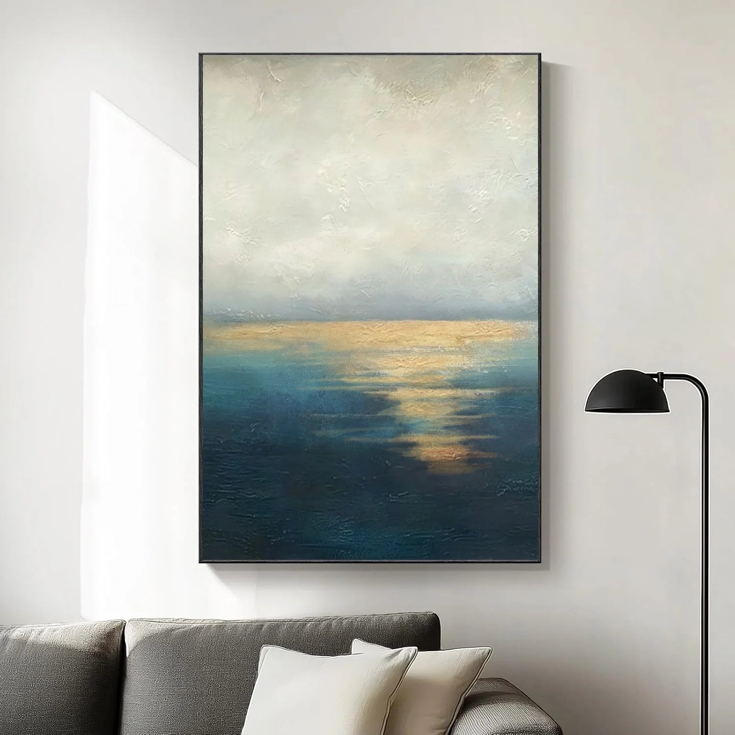 Blue and Gold Abstract Canvas Art #WS903