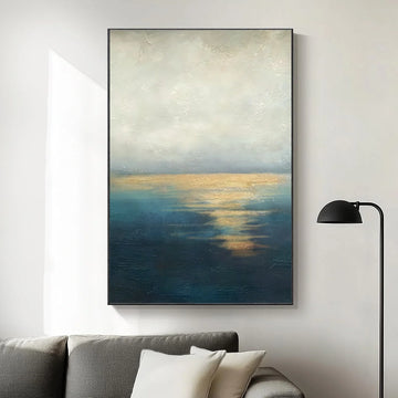 Blue and Gold Abstract Canvas Art #WS903
