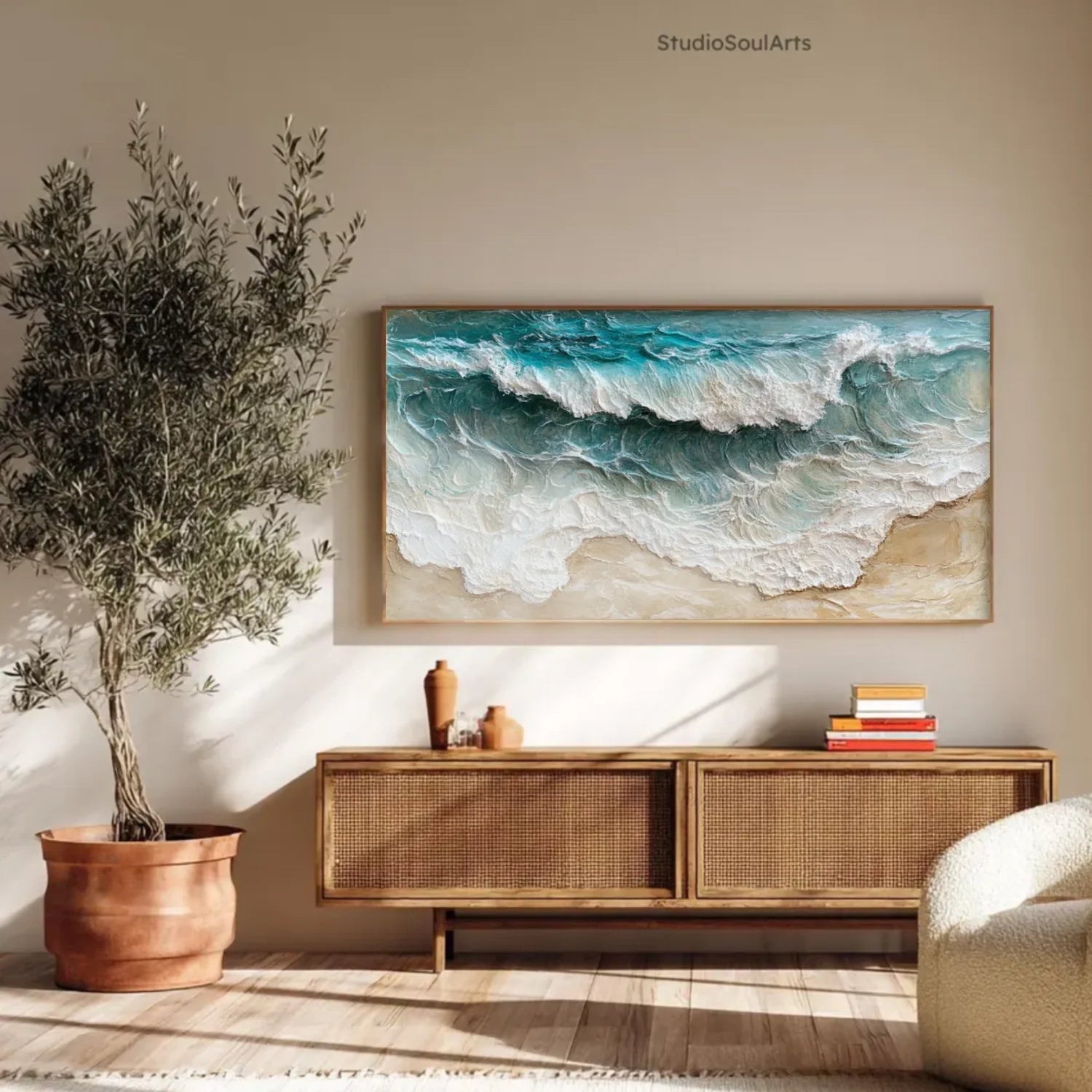 Sea & Sky Abstract Textured Wall Art #MS207