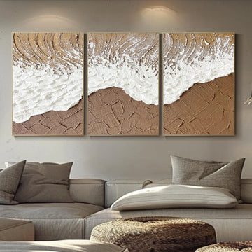 Sea & Sky Abstract Textured Wall Art Set of 3 #MS240
