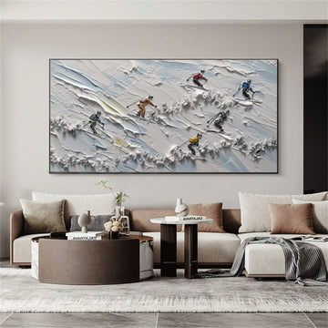 Skiing Sport Textured Wall Art #SA051