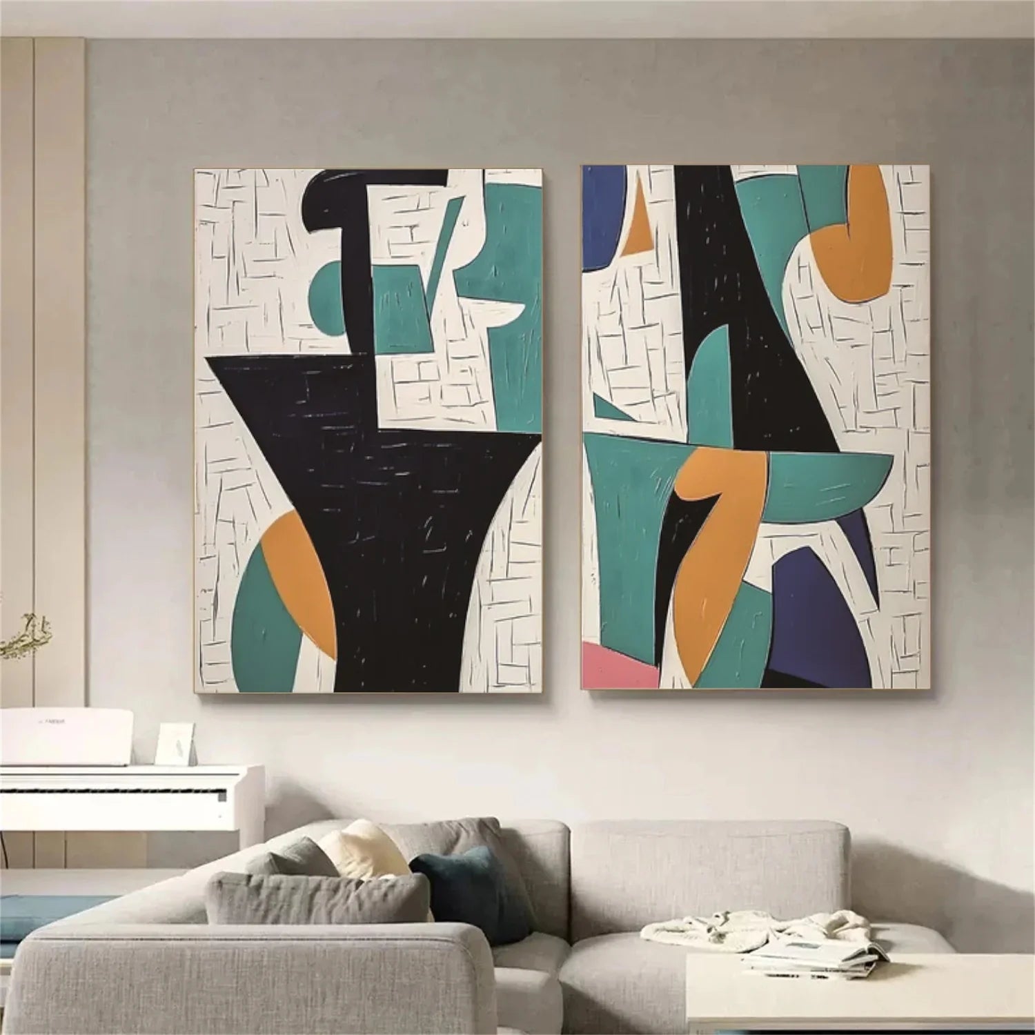 Abstract Canvas Art Set of 2 #WS730