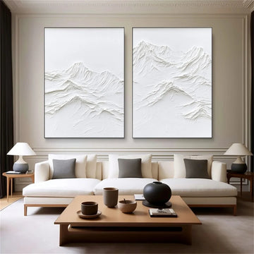 Minimalist Mountain Textured Canvas Art Set of 2 #MM348